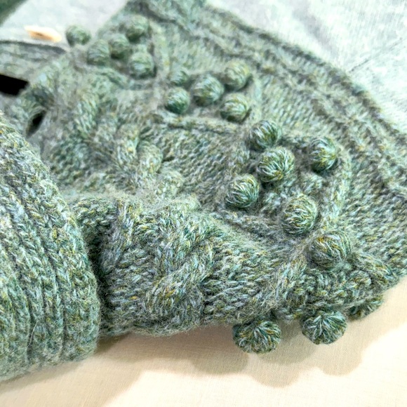 EUC Anthropologie Sleeping on Snow Fair Isle Style Funnel Neck Cardigan - Picture 7 of 11